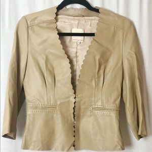 Rebecca Taylor Scalloped Leather Blazer